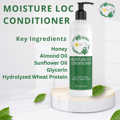 Grow Sis Moisture Loc Conditioner with Honey and Almond oil All Hair Types 8.oz