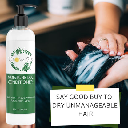 Grow Sis Moisture Loc Conditioner with Honey and Almond oil All Hair Types 8.oz